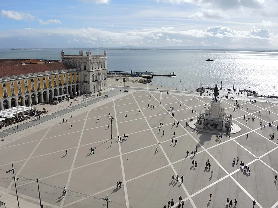 Praça do Comércio und Flussufer von oben