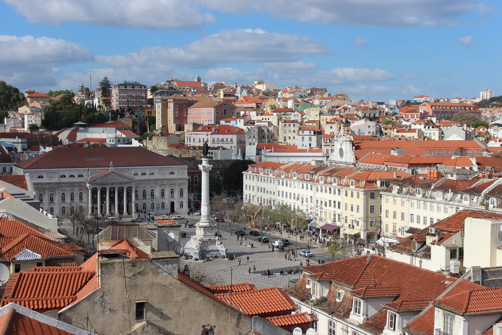 Rossio und umliegende Stadt von oben